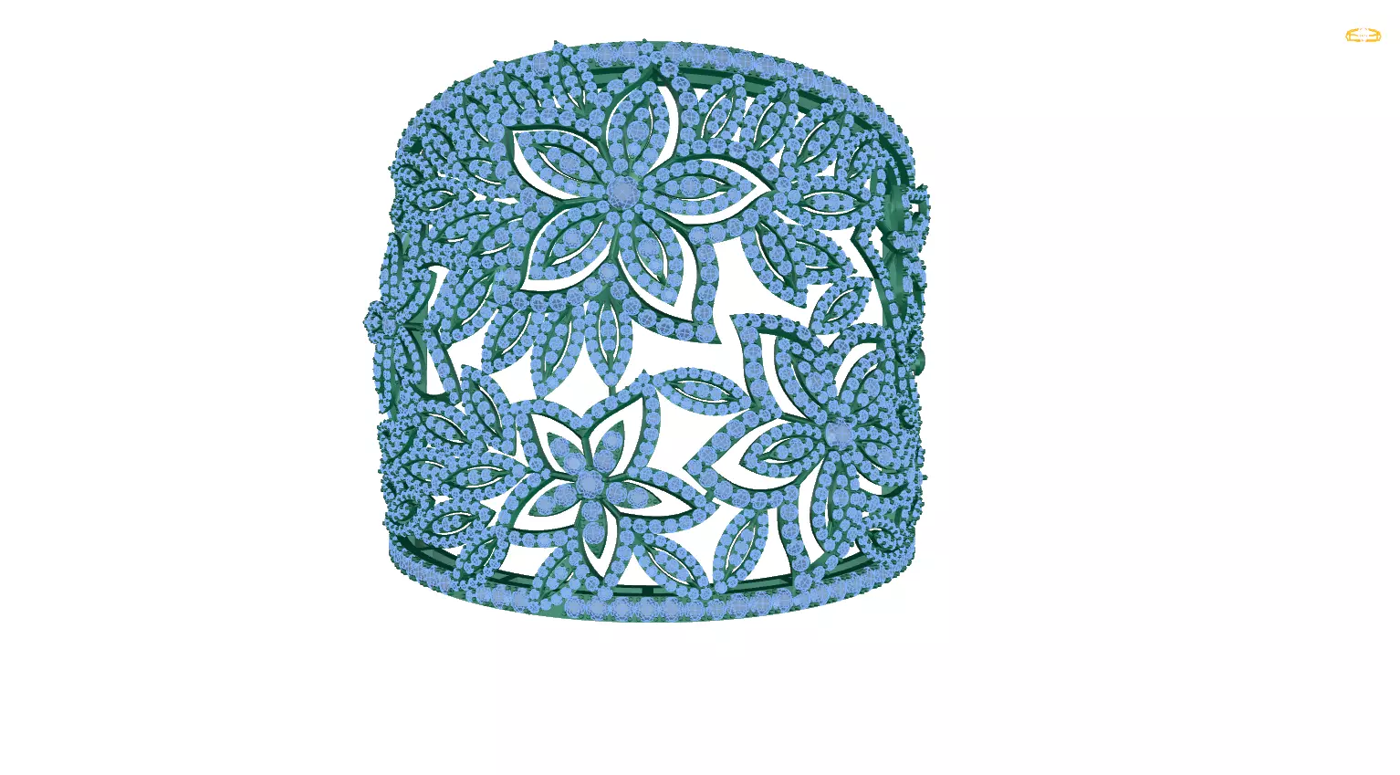 bracele flower 3D print model_0