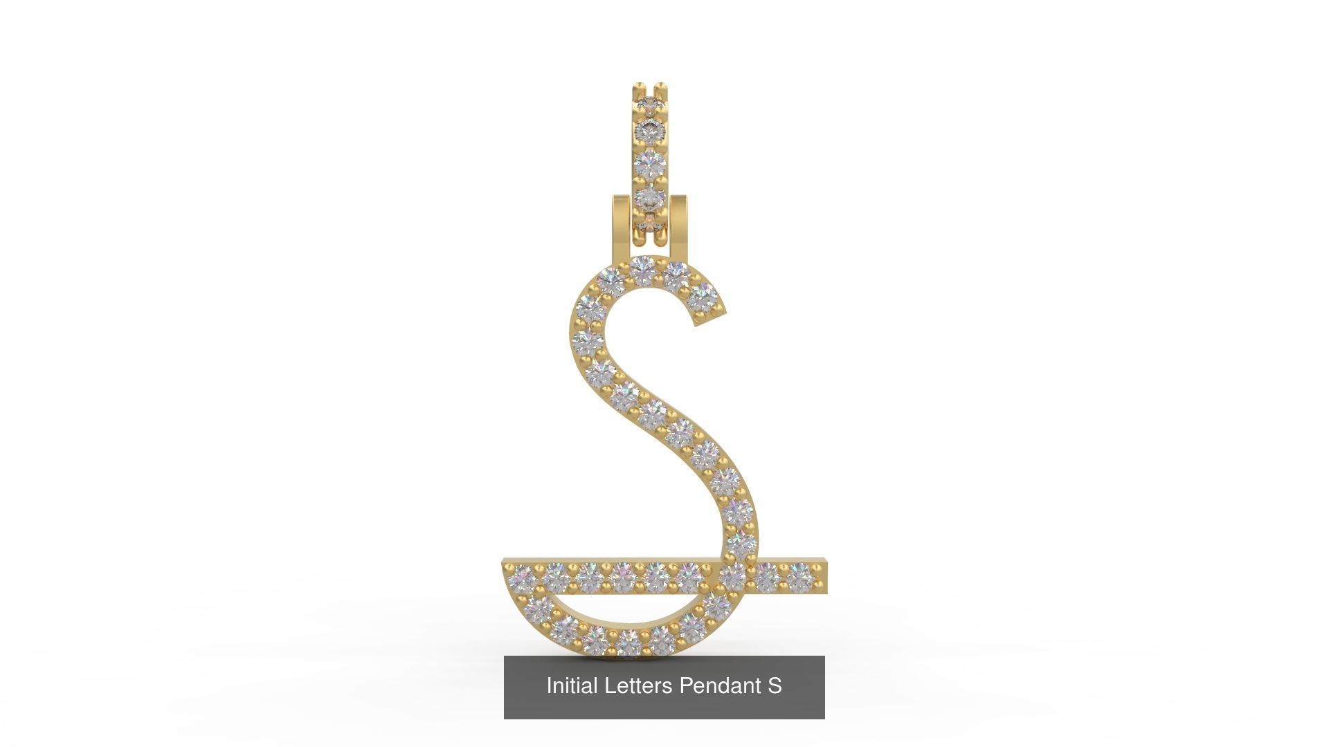 Initial Letters Pendant Alphabets 3D Model Collection_21