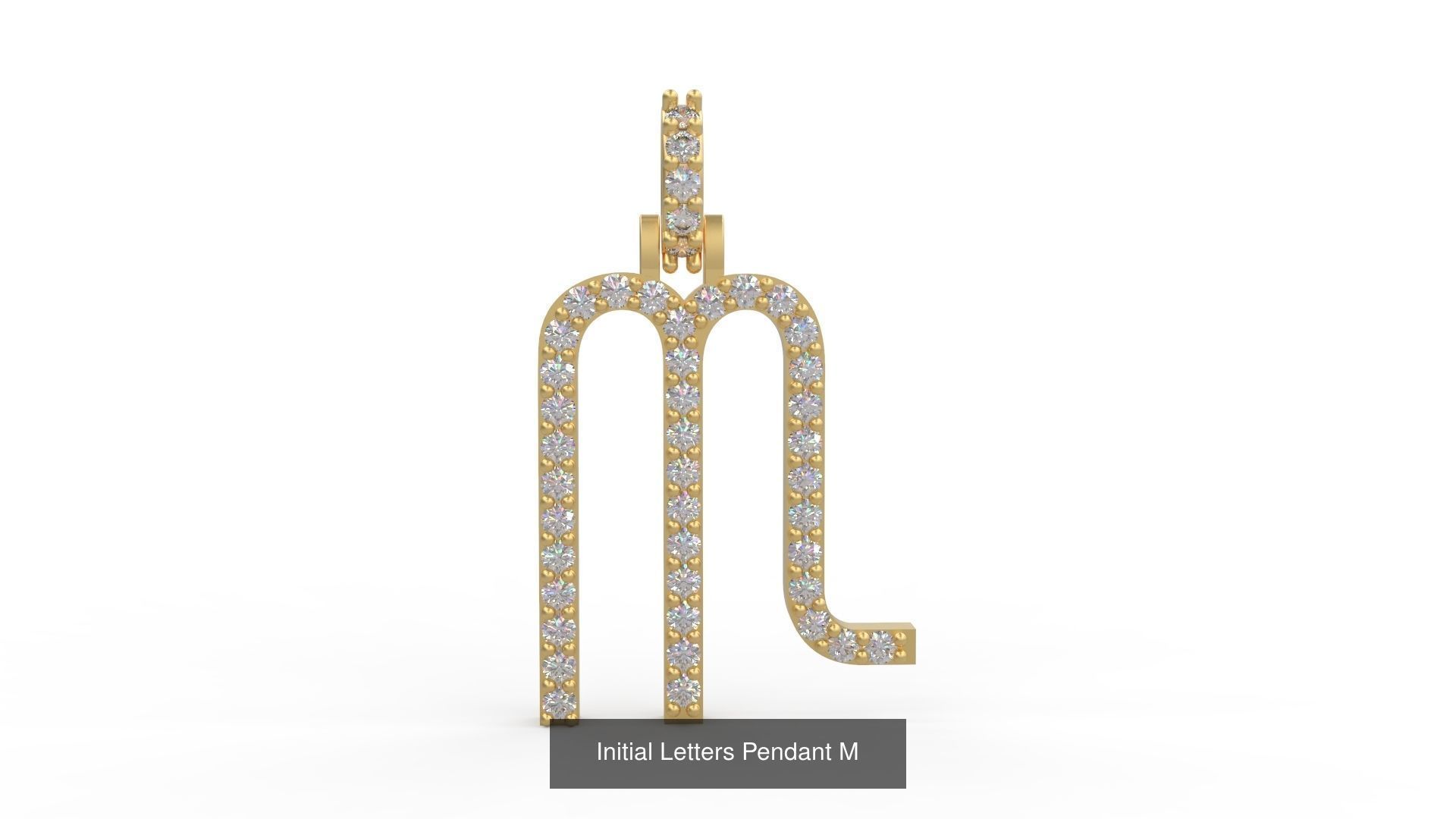 Initial Letters Pendant Alphabets 3D Model Collection_15