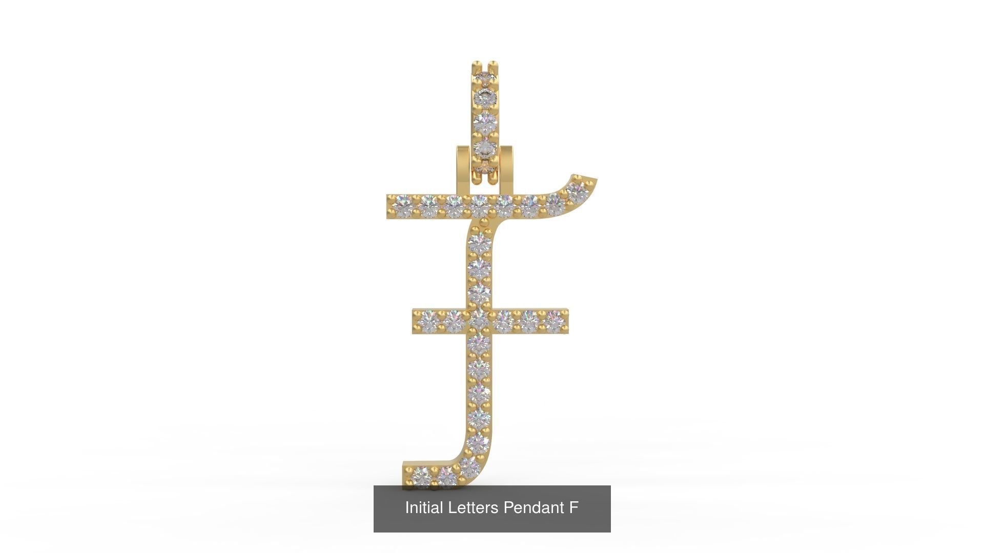 Initial Letters Pendant Alphabets 3D Model Collection_8