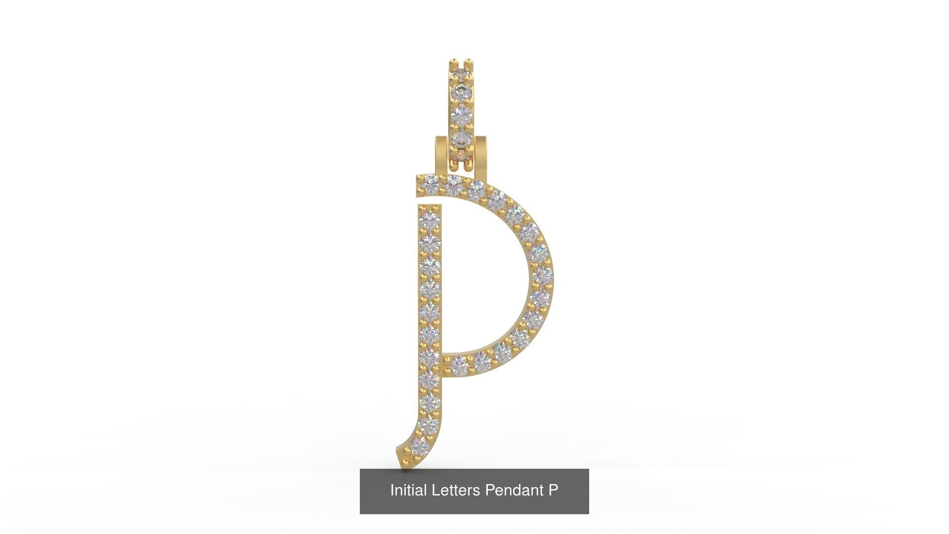 Initial Letters Pendant Alphabets 3D Model Collection_18