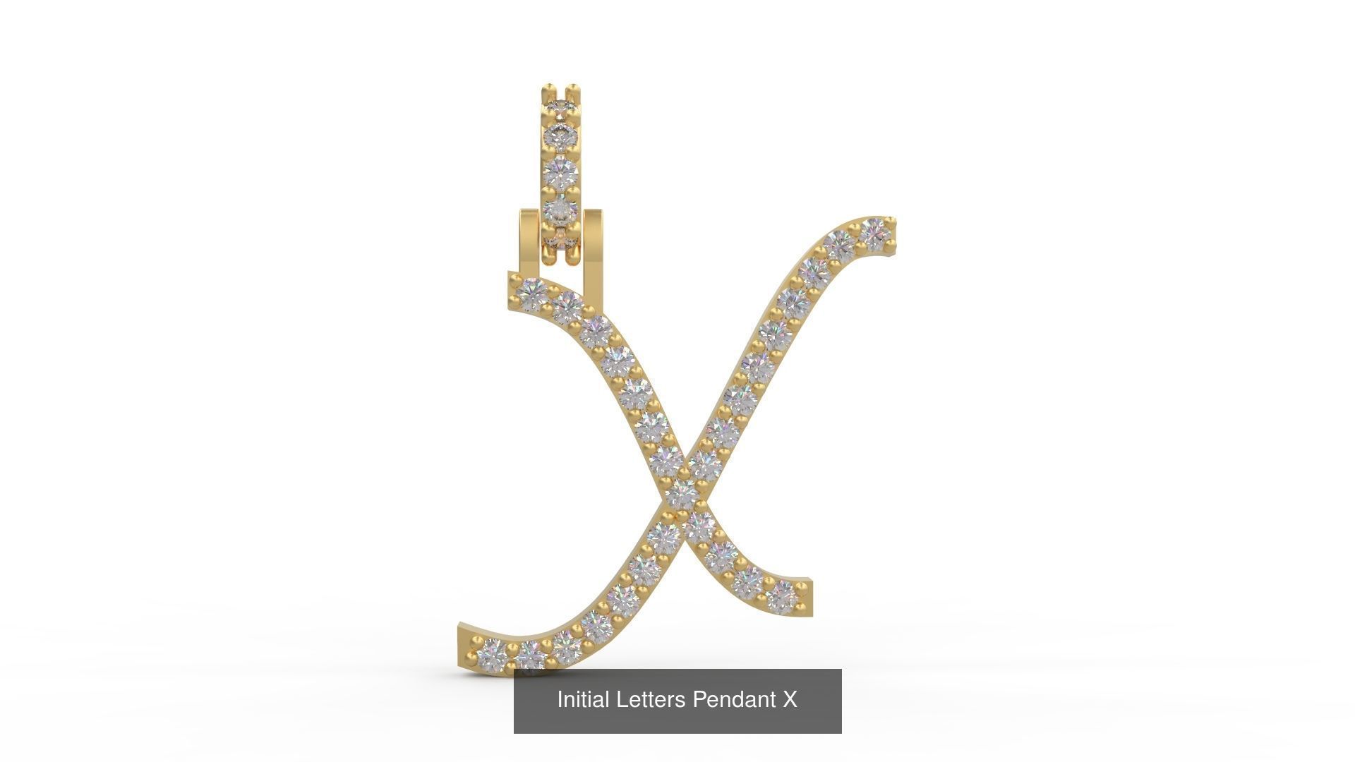 Initial Letters Pendant Alphabets 3D Model Collection_26