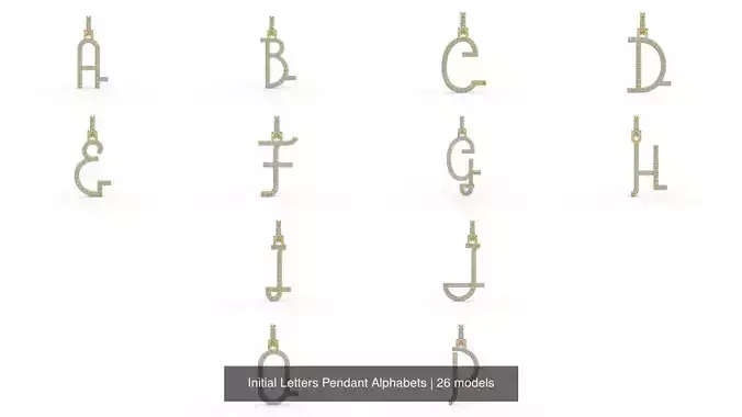Initial Letters Pendant Alphabets 3D Model Collection