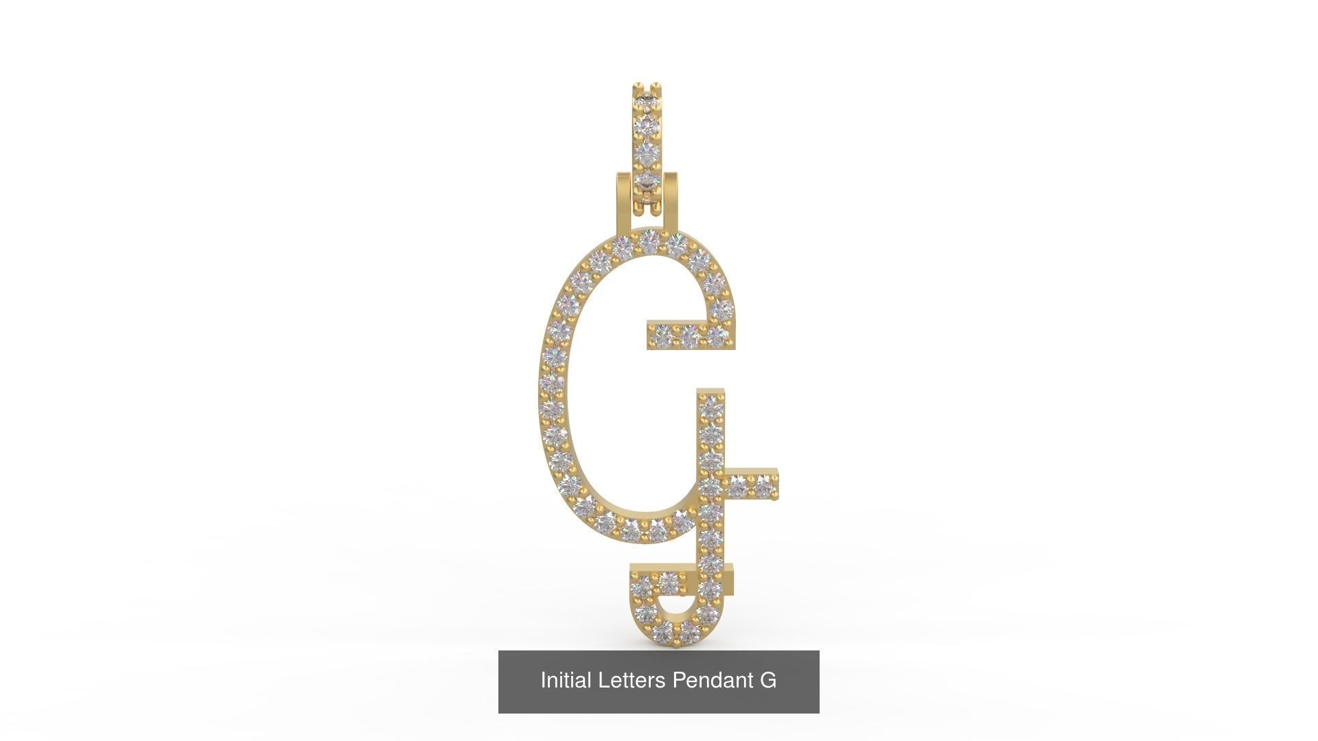 Initial Letters Pendant Alphabets 3D Model Collection_9