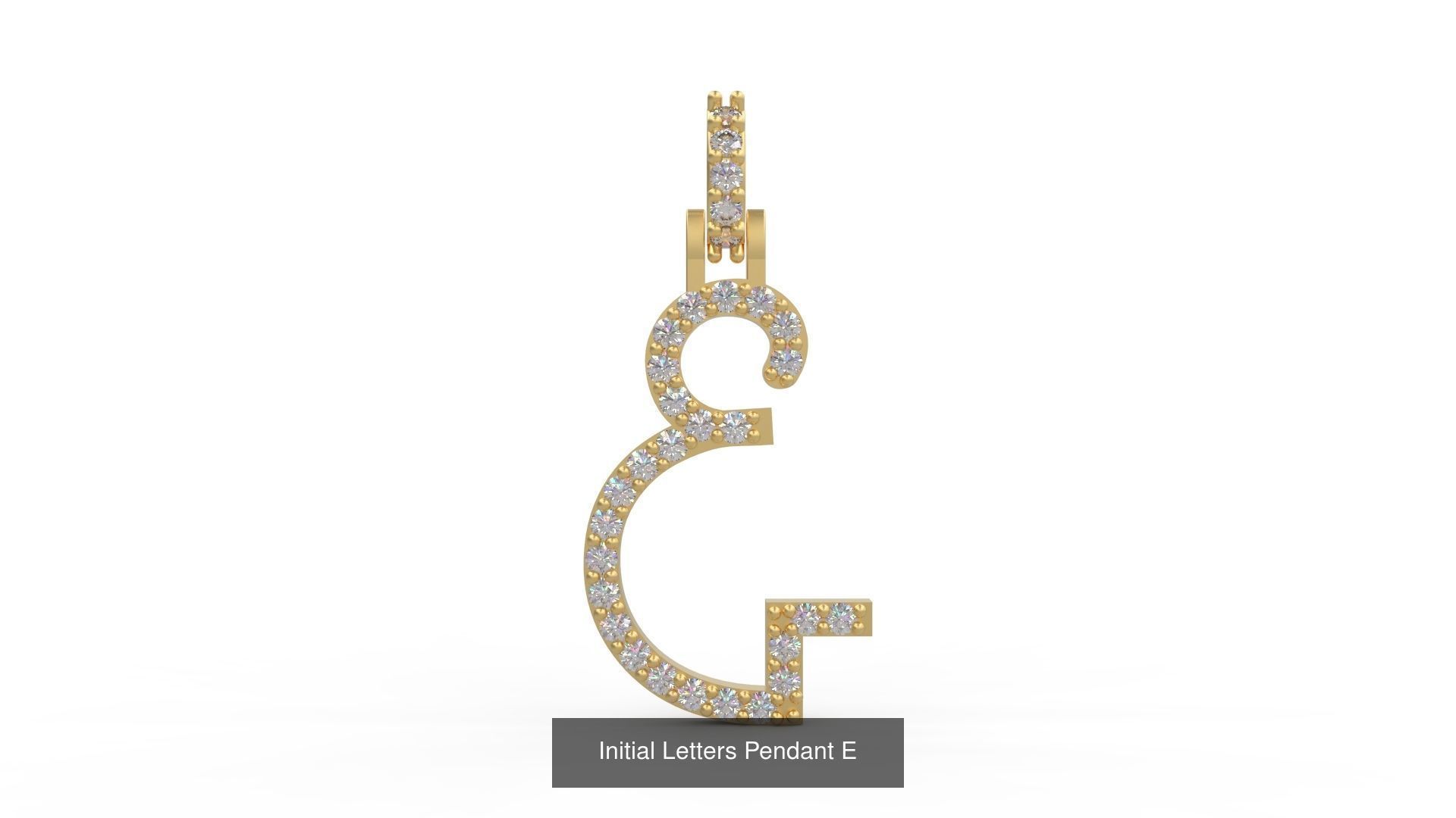 Initial Letters Pendant Alphabets 3D Model Collection_7