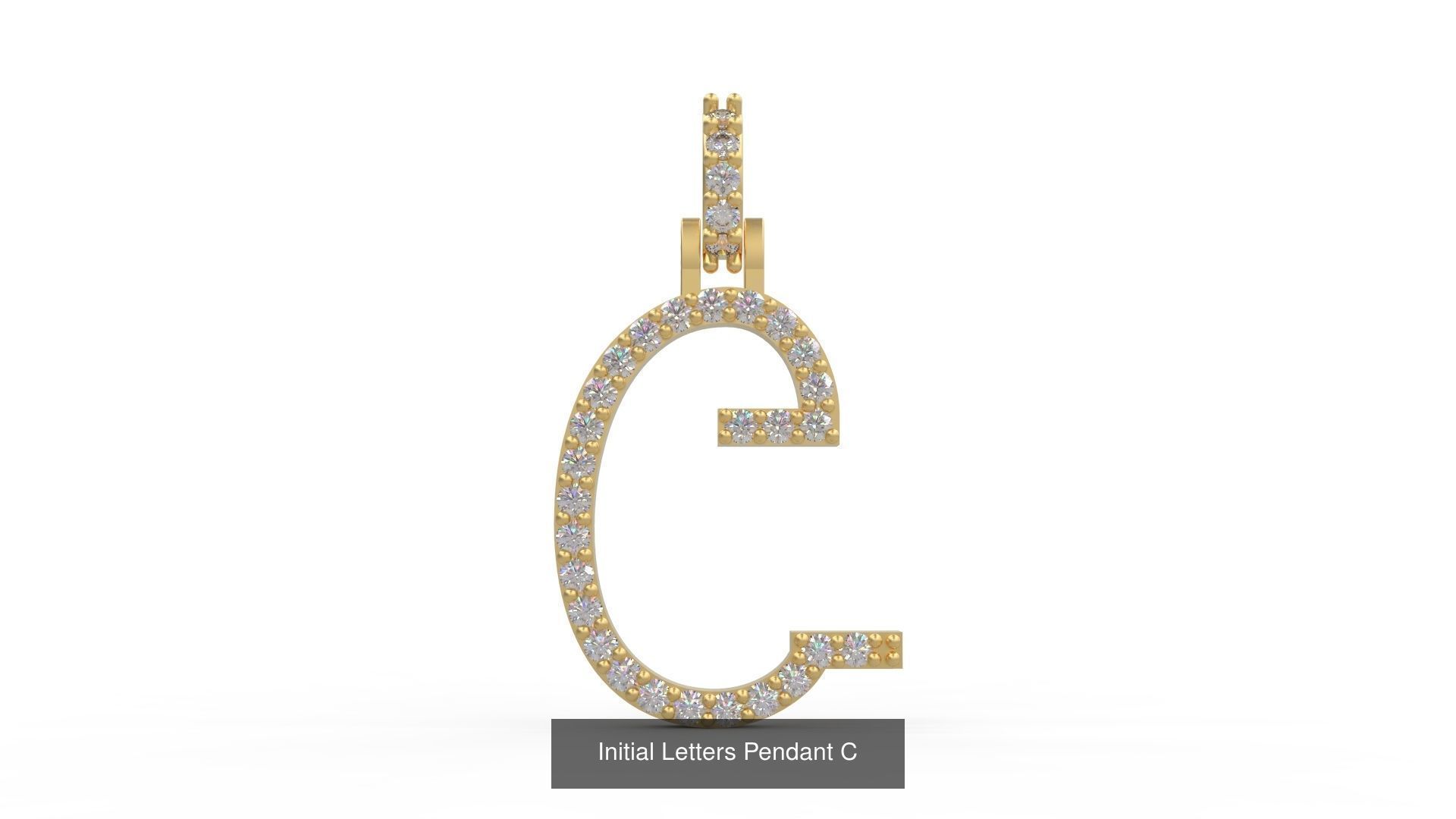Initial Letters Pendant Alphabets 3D Model Collection_5