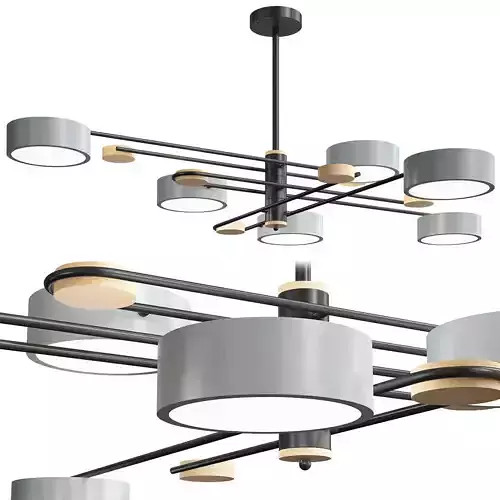 Nordic Starburst LED Ceiling Chandelier Low-poly 3D model
