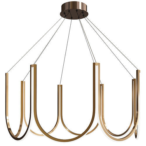 U Shaped Metal Suspended Lighting Low-poly 3D model