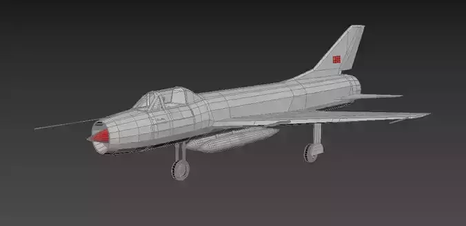 su-7 jet Low-poly 3D model