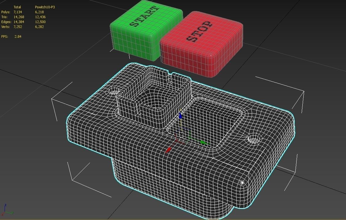 Power Switch M10 Low-poly 3D model_16