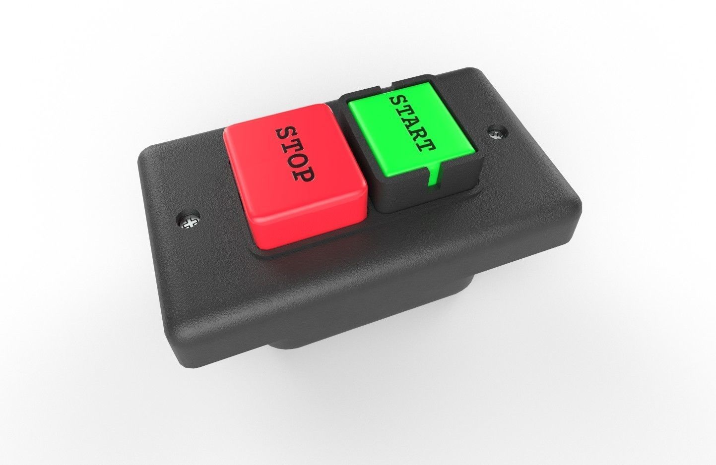 Power Switch M10 Low-poly 3D model_6