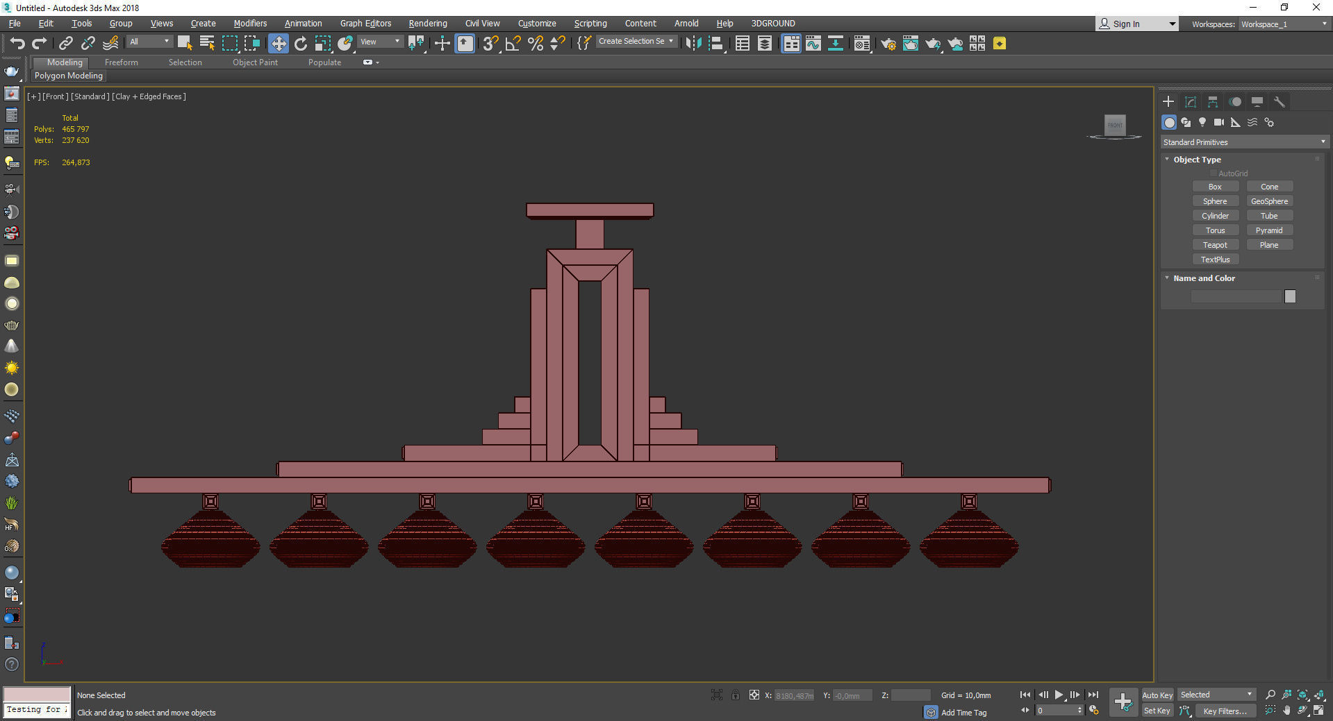 ART DECO CHANDELIER Low-poly 3D model_3