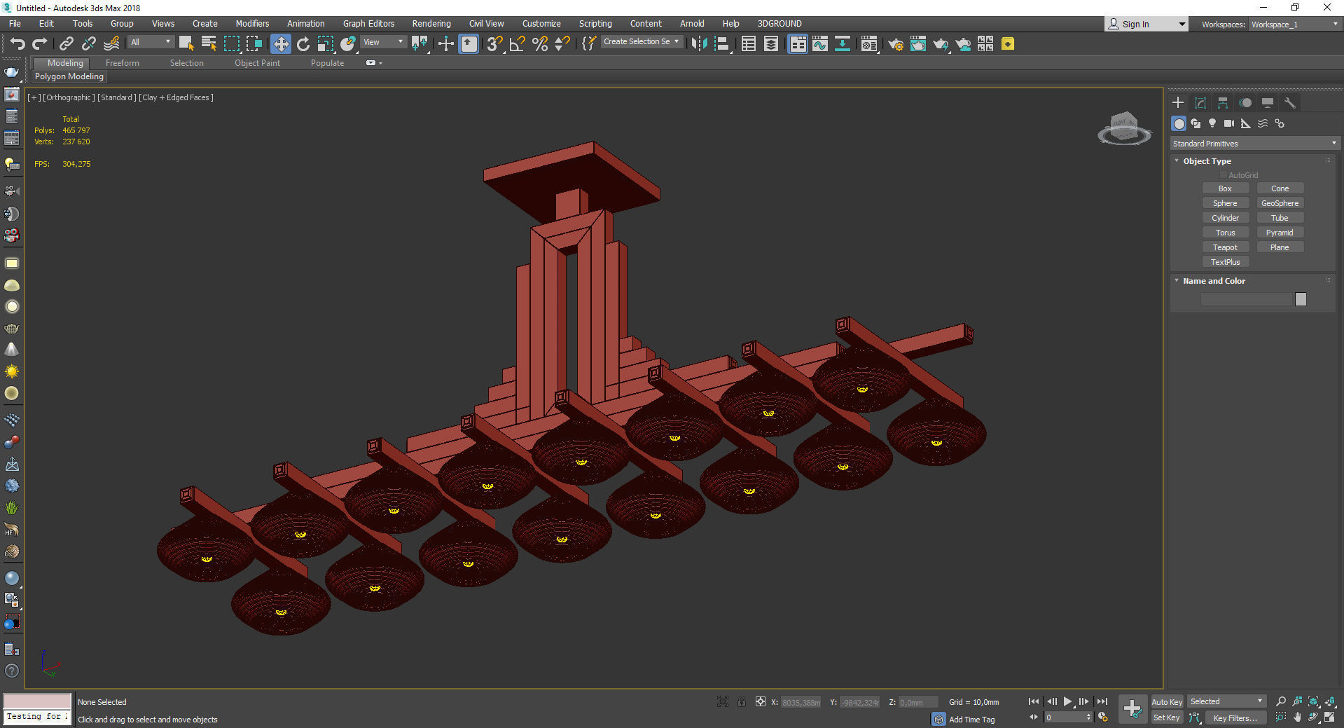 ART DECO CHANDELIER Low-poly 3D model_4