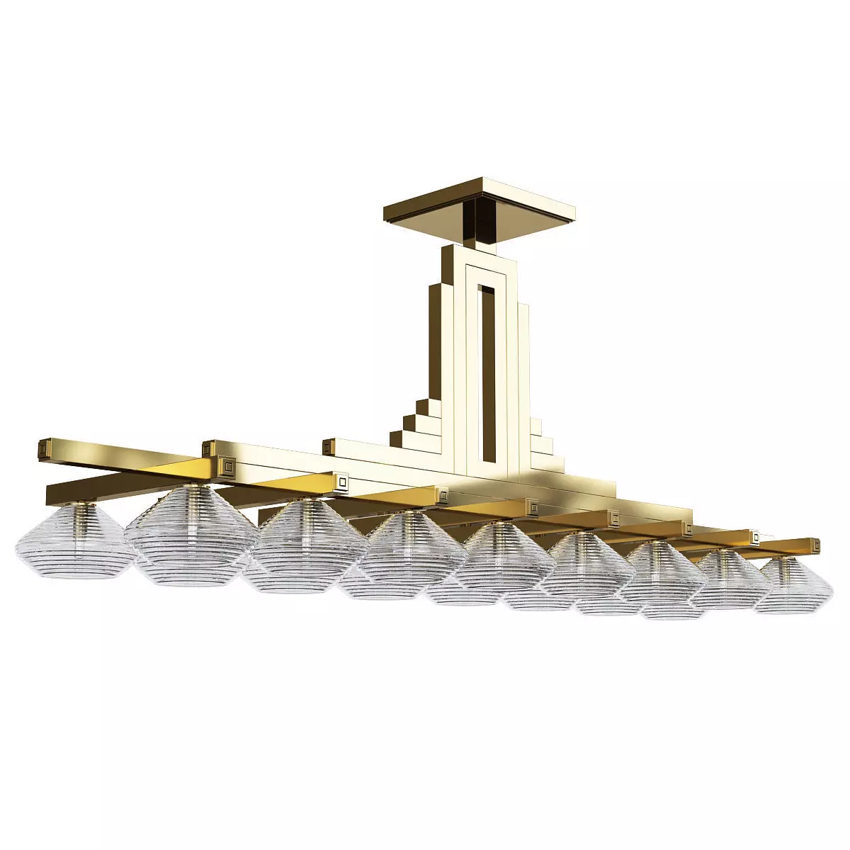 ART DECO CHANDELIER Low-poly 3D model_0