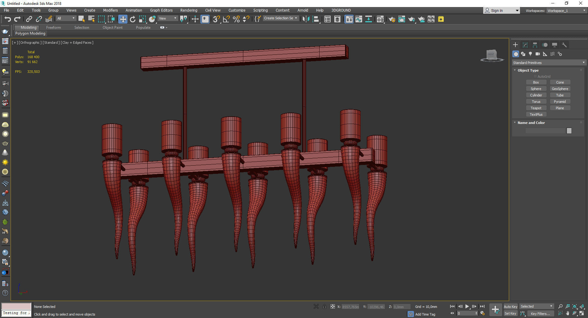 COFFEE VENETIAN GLASS RECTANGULAR CHANDELIER 3D model_3