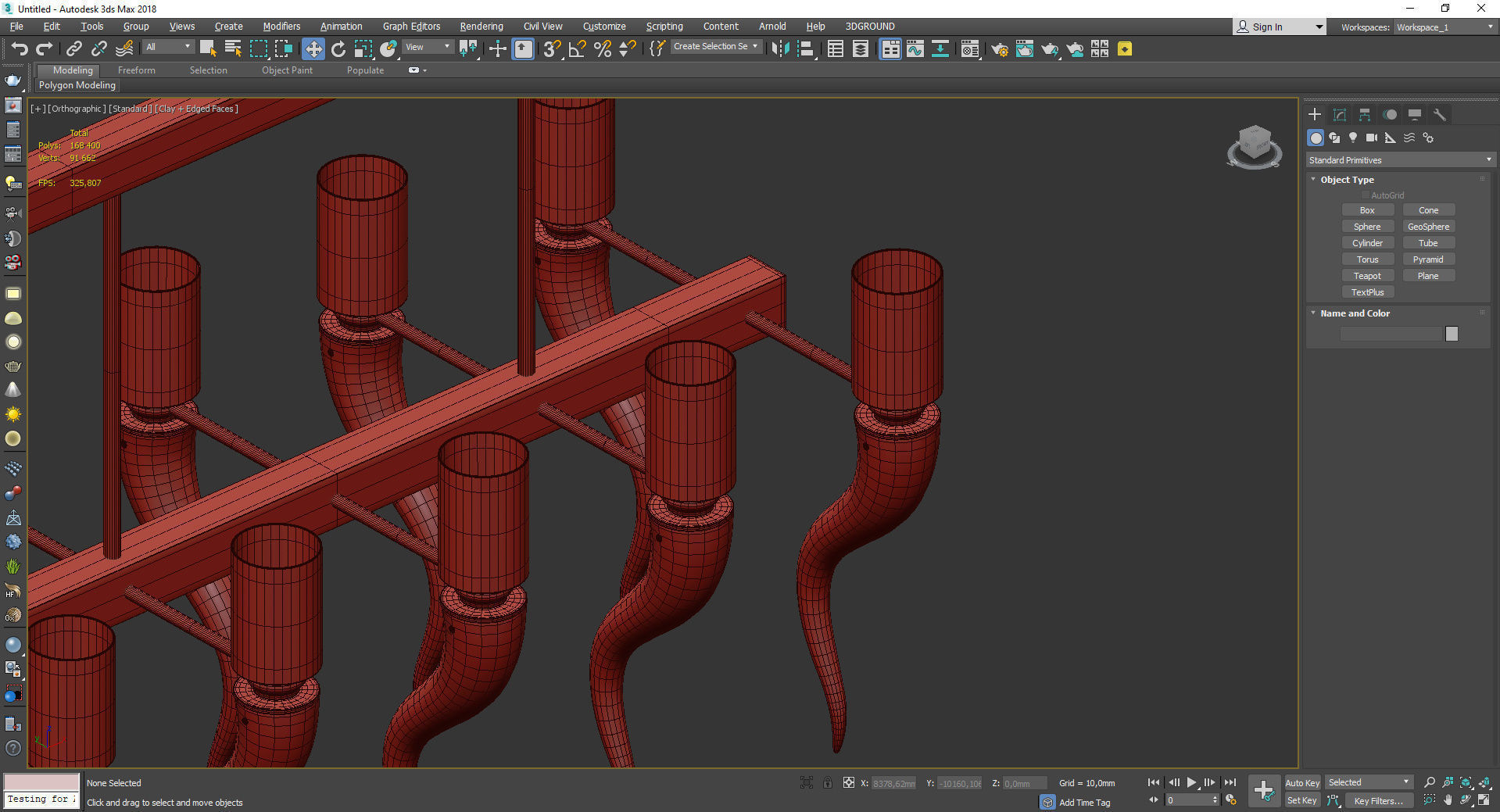 COFFEE VENETIAN GLASS RECTANGULAR CHANDELIER 3D model_4