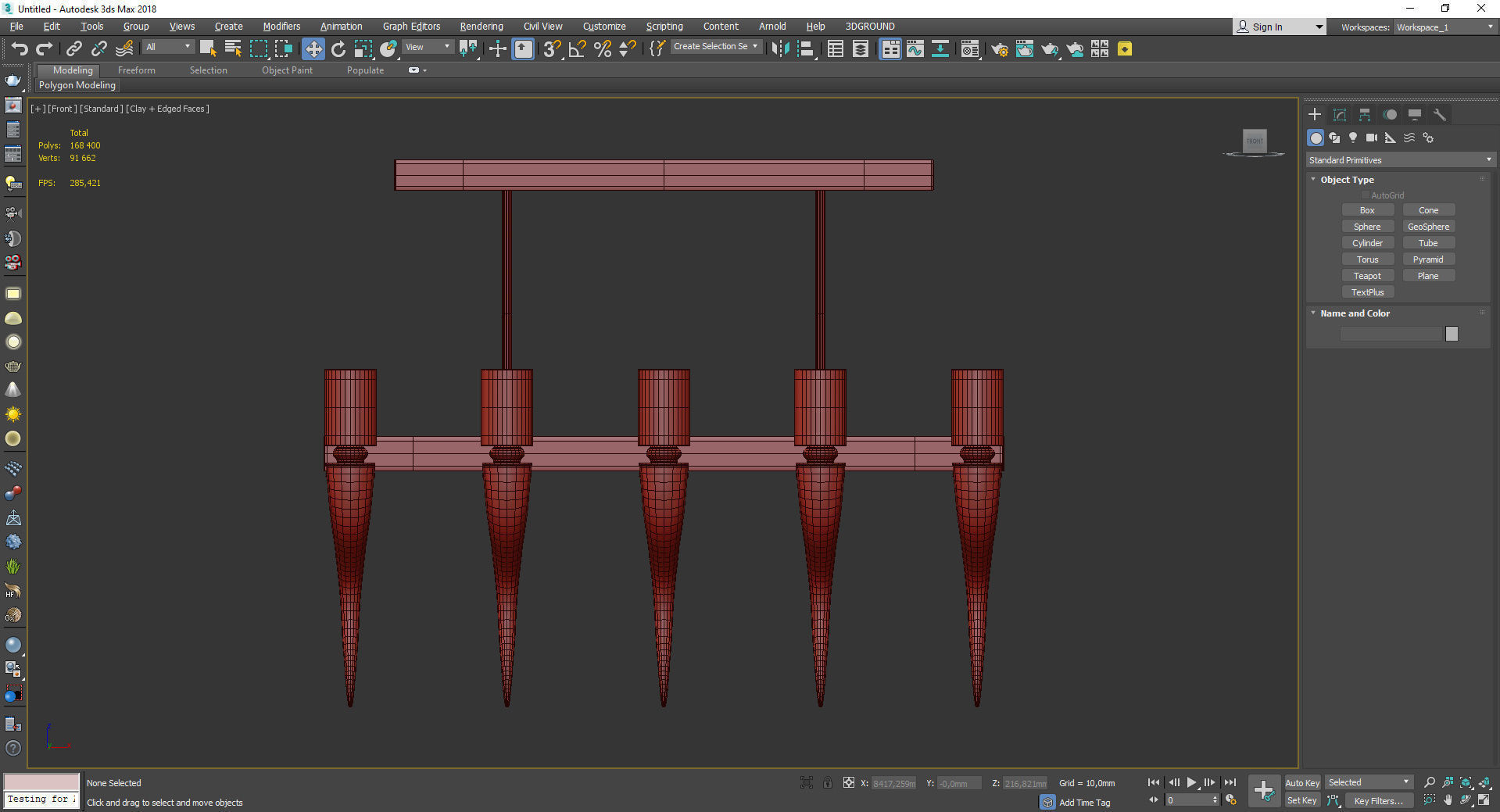 COFFEE VENETIAN GLASS RECTANGULAR CHANDELIER 3D model_2