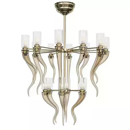 HONEY VENETIAN GLASS CHANDELIER Low-poly 3D model