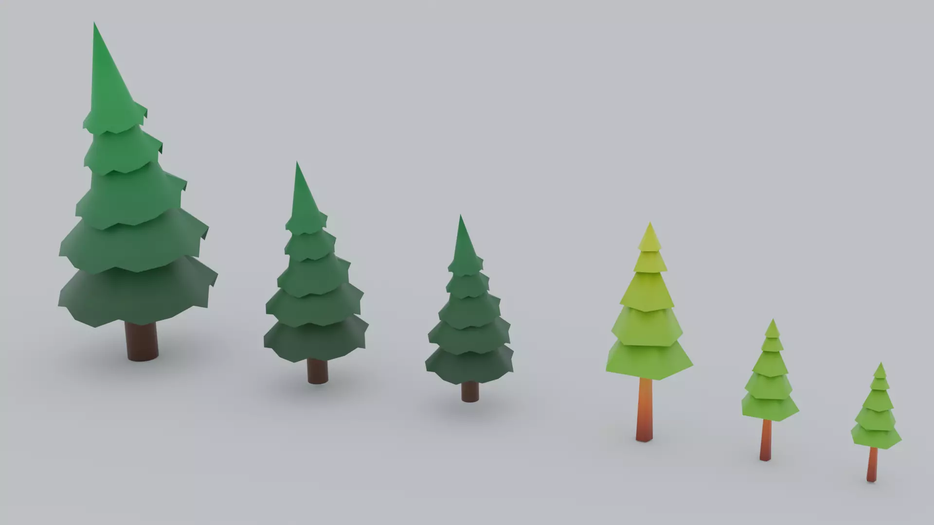 Lowpoly Tree pine trees Low-poly 3D model_0