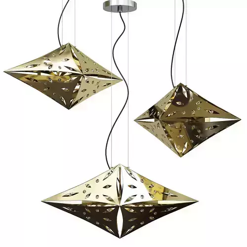QUASAR TRIPLE MODULE CHANDELIER Low-poly 3D model