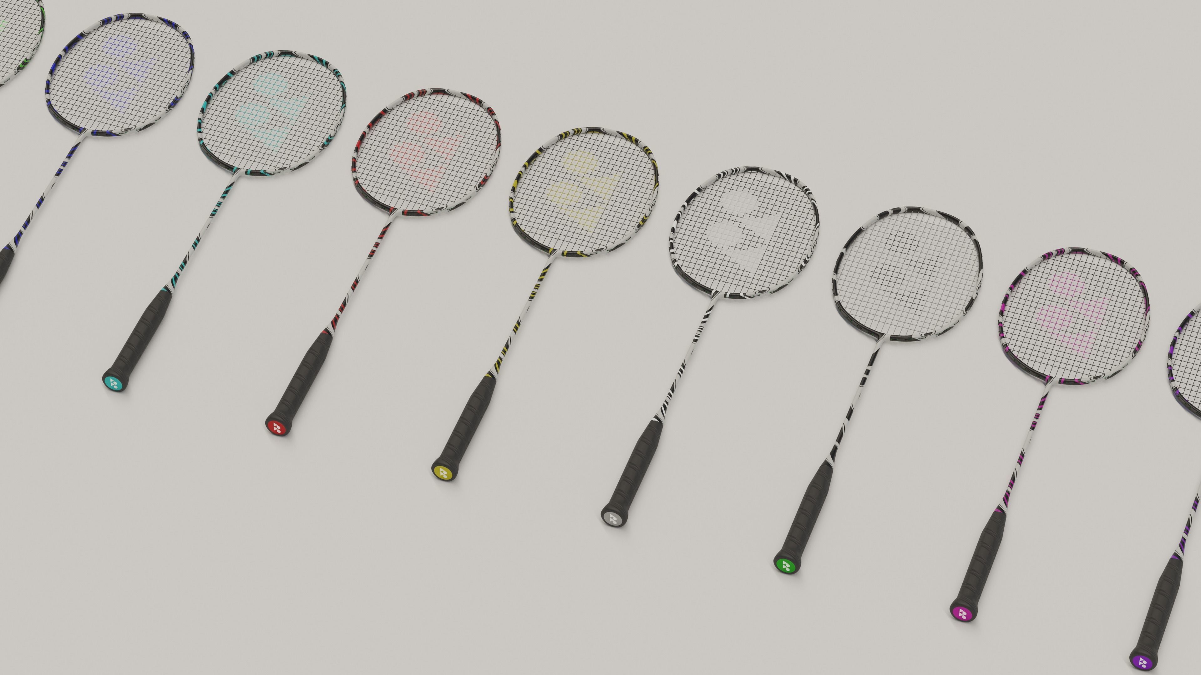 Badminton Racket 3D model_2