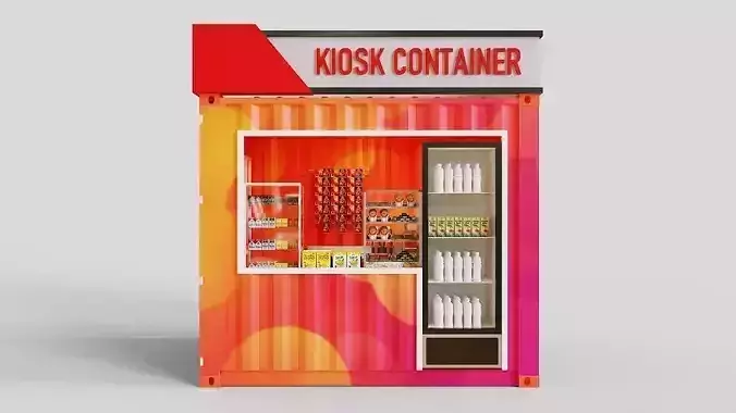 10ft Kiosk Container Modification 3D model