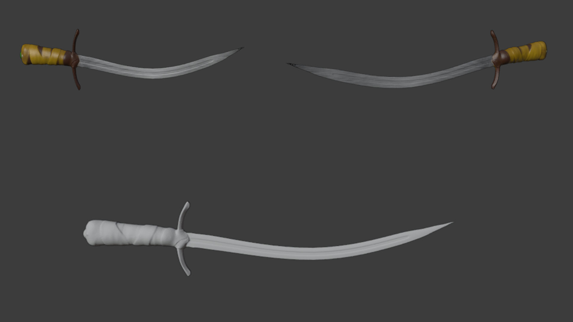 Ottamans Weapon Set Low-poly 3D model_7