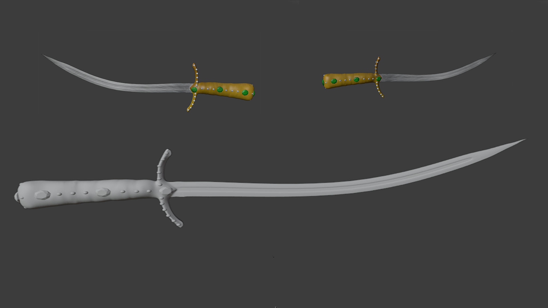 Ottamans Weapon Set Low-poly 3D model_9