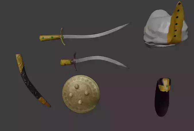 Ottamans Weapon Set Low-poly 3D model