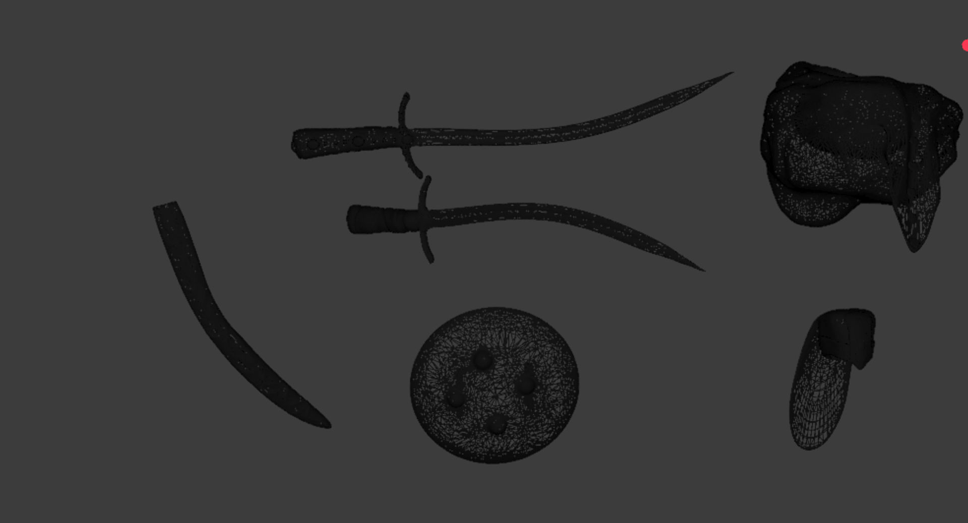 Ottamans Weapon Set Low-poly 3D model_6