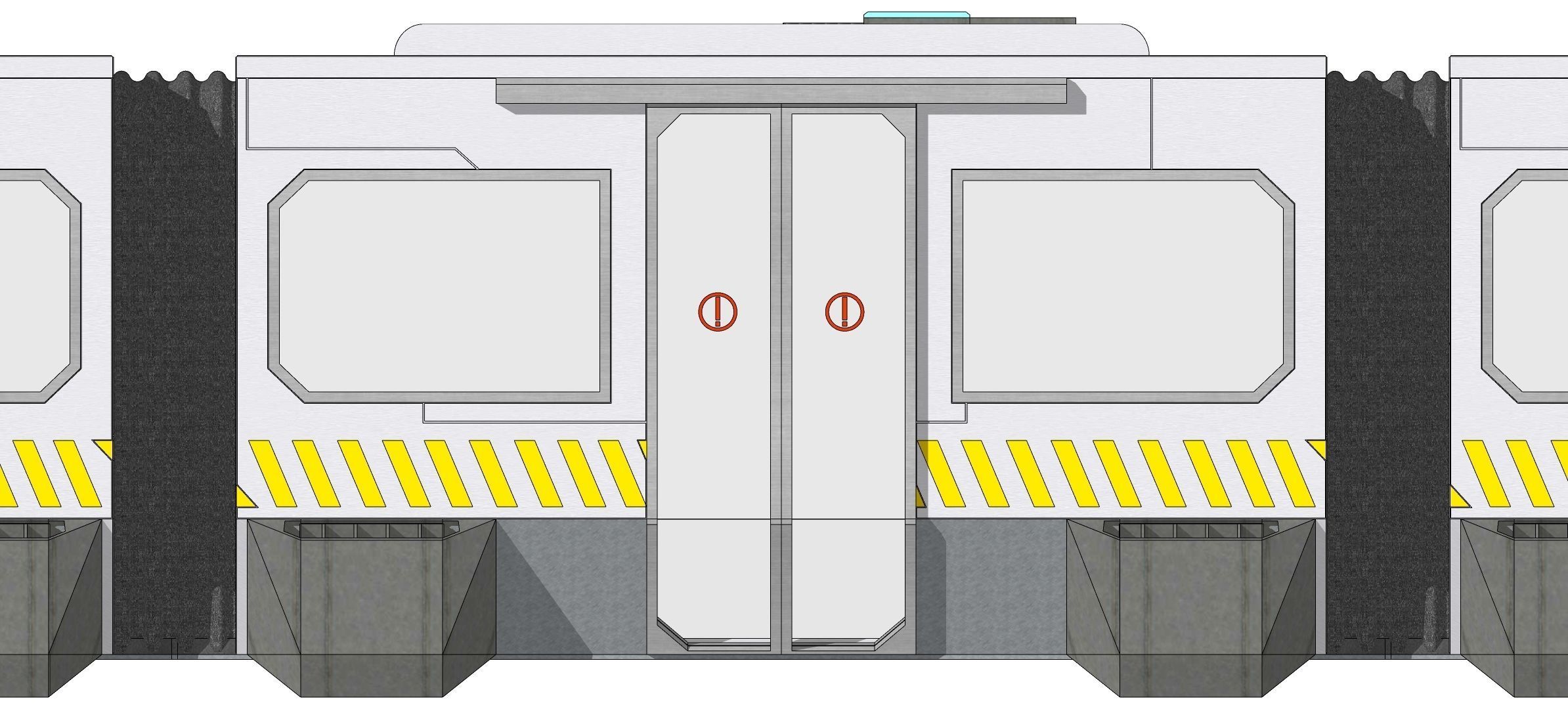 Sci-fi levitating Monorail 002 3D model_13