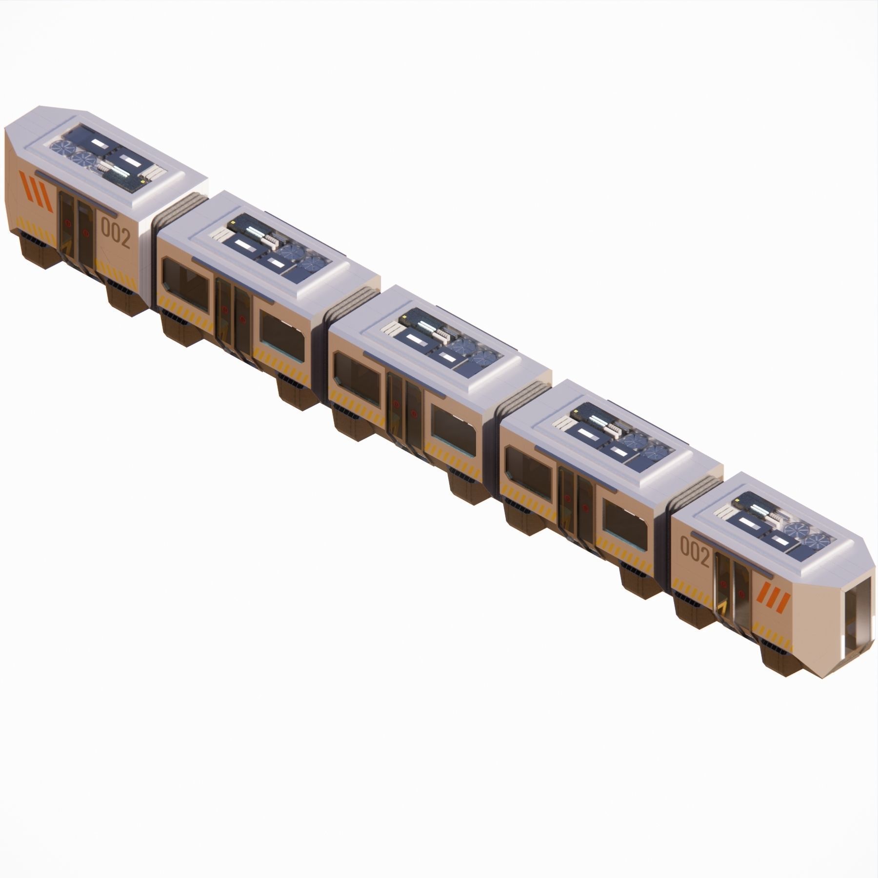 Sci-fi levitating Monorail 002 3D model_2