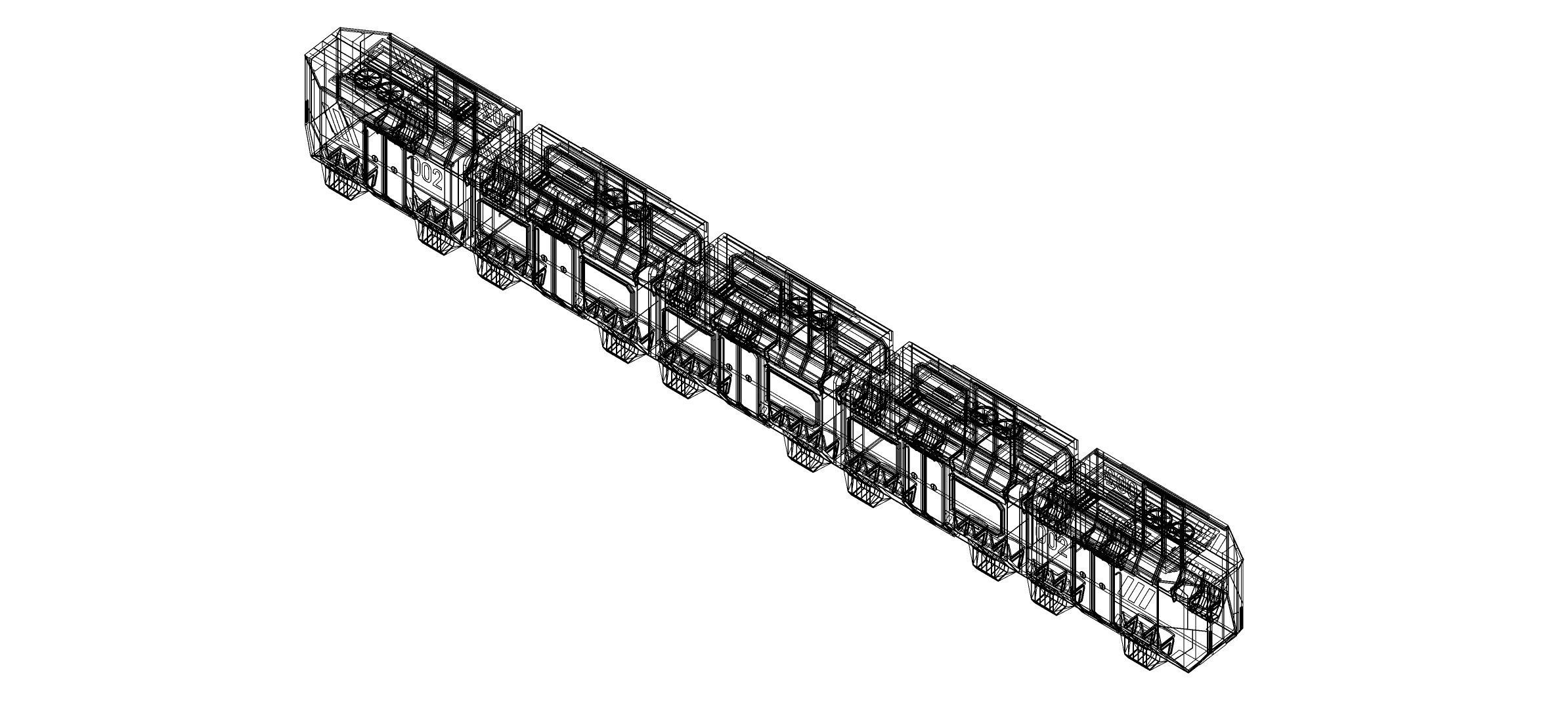 Sci-fi levitating Monorail 002 3D model_21