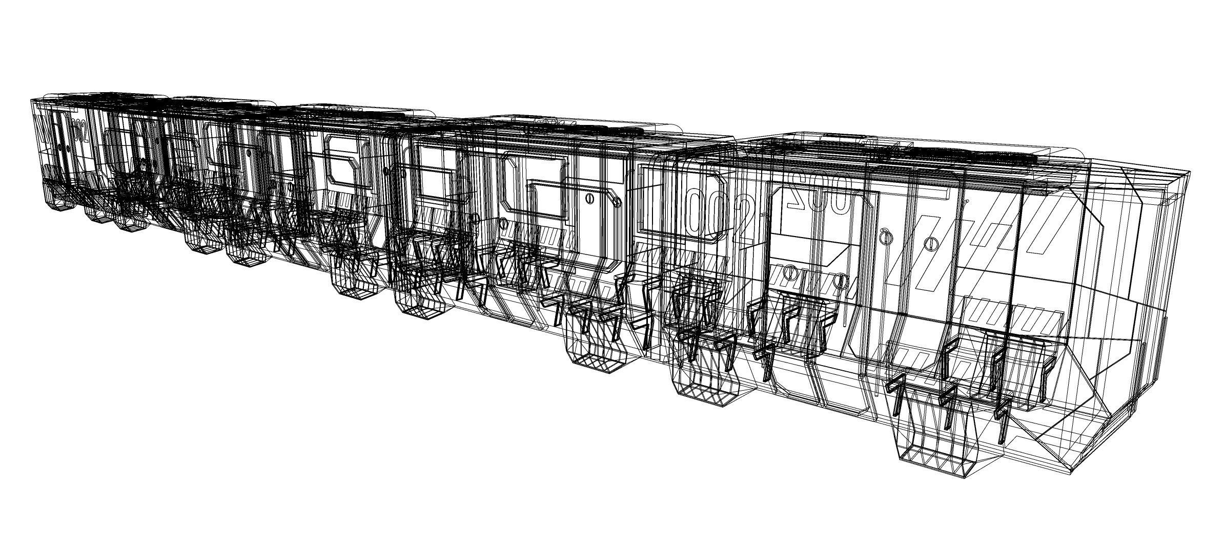 Sci-fi levitating Monorail 002 3D model_20