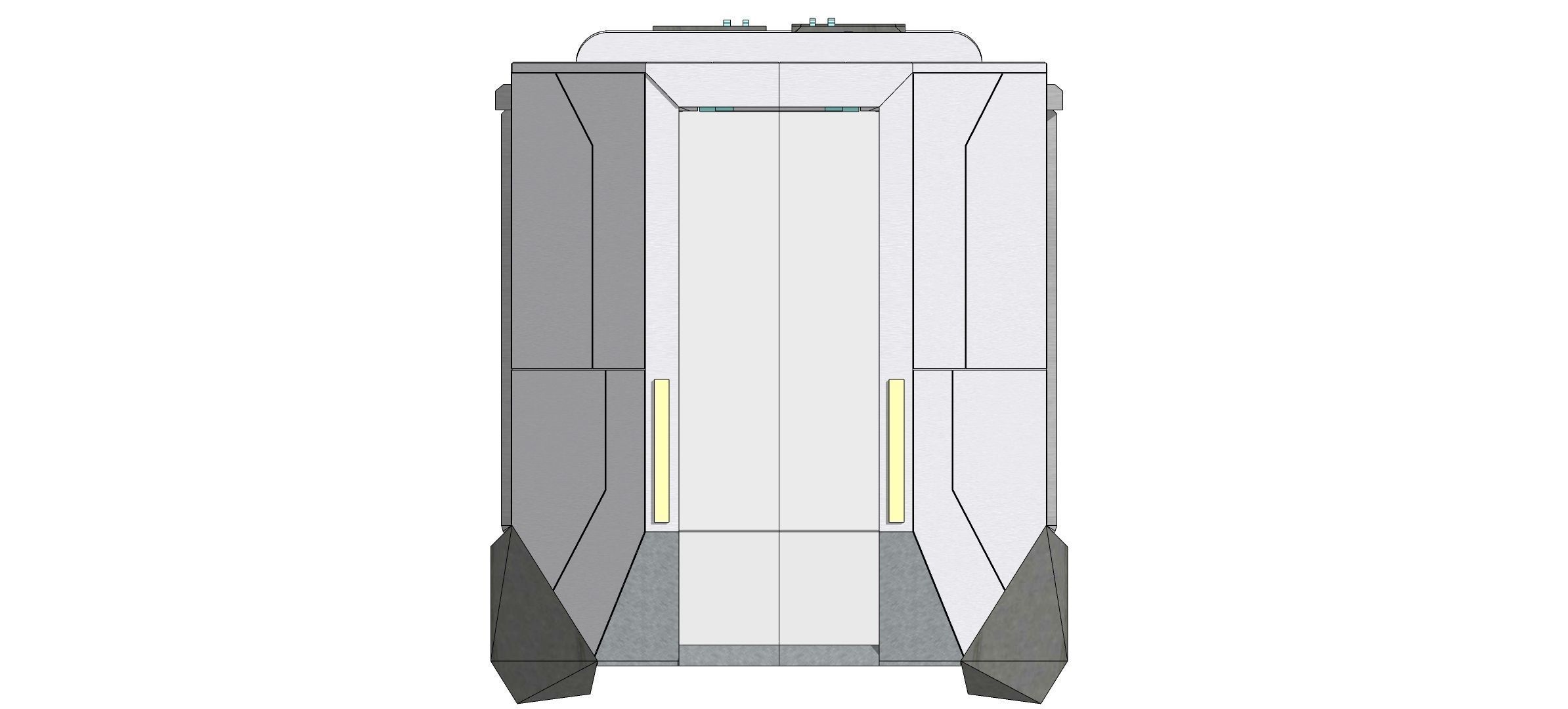 Sci-fi levitating Monorail 002 3D model_12