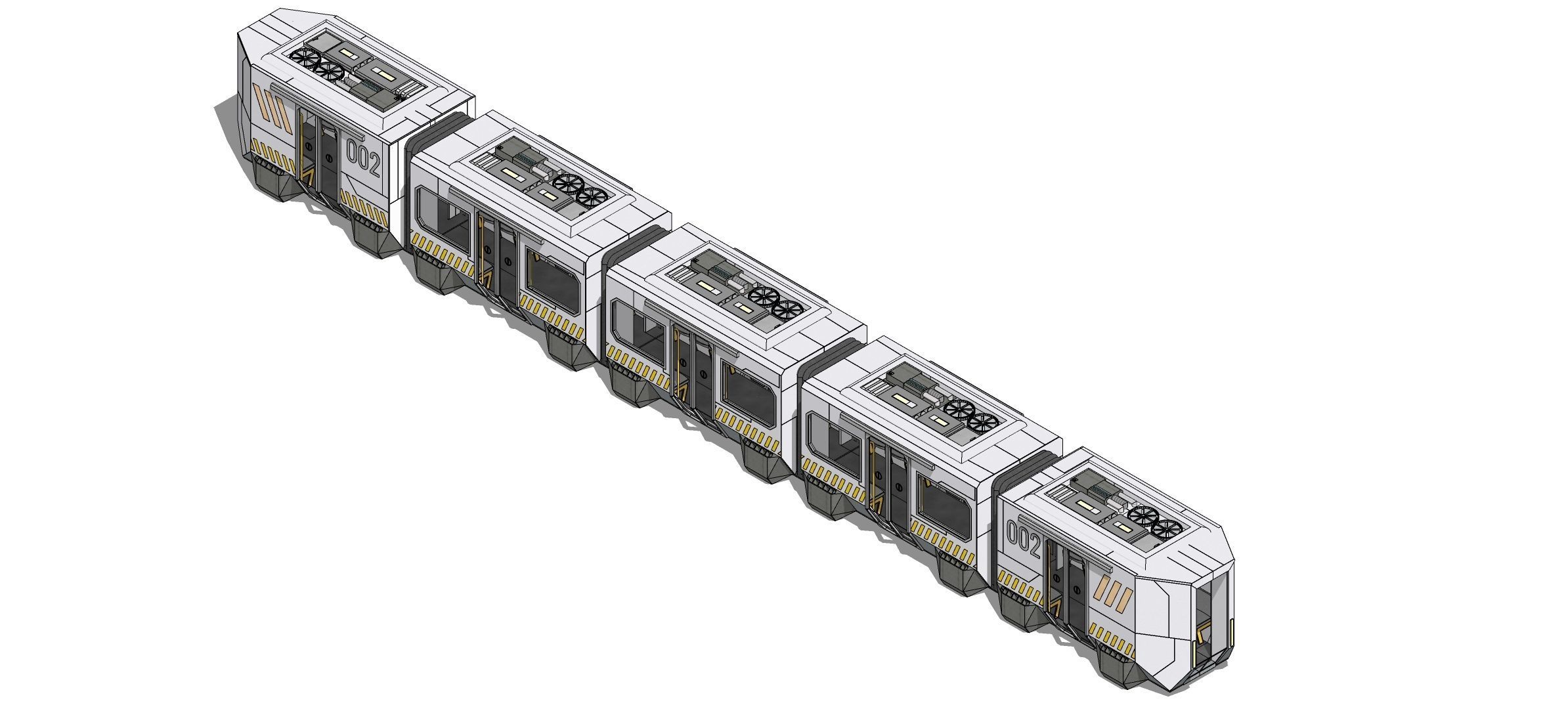 Sci-fi levitating Monorail 002 3D model_18