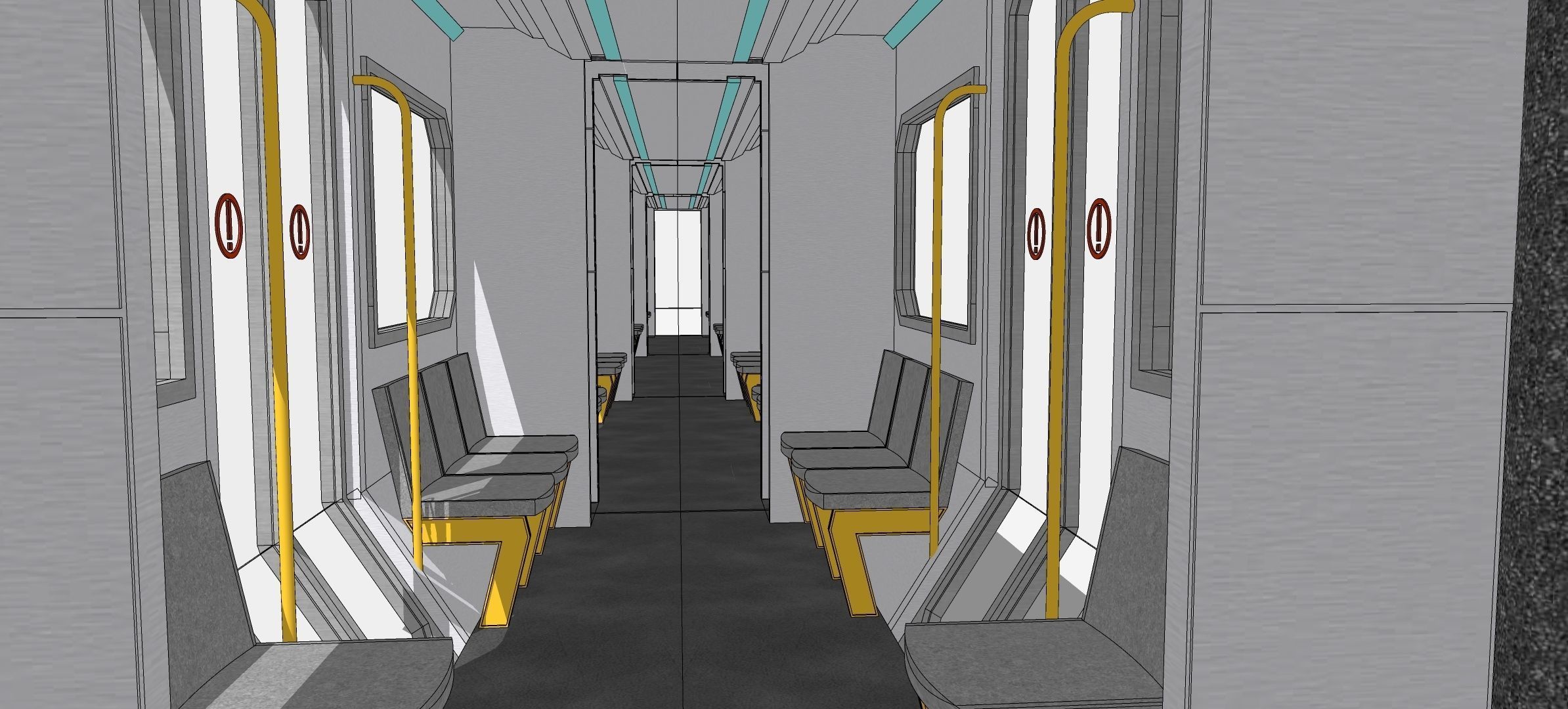 Sci-fi levitating Monorail 002 3D model_22