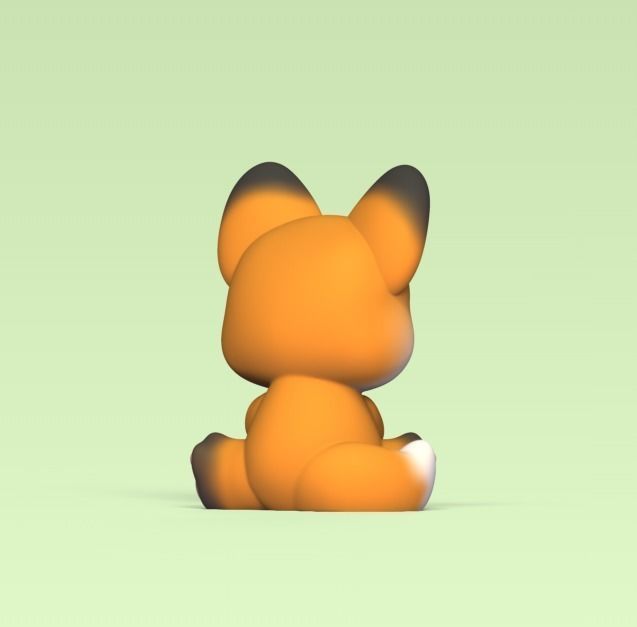 Fox Hugging Heart 3D print model_3