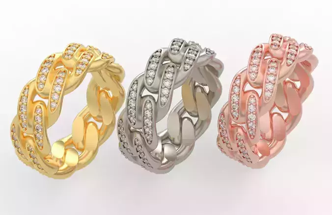 Thin Cuban Ring Option 2