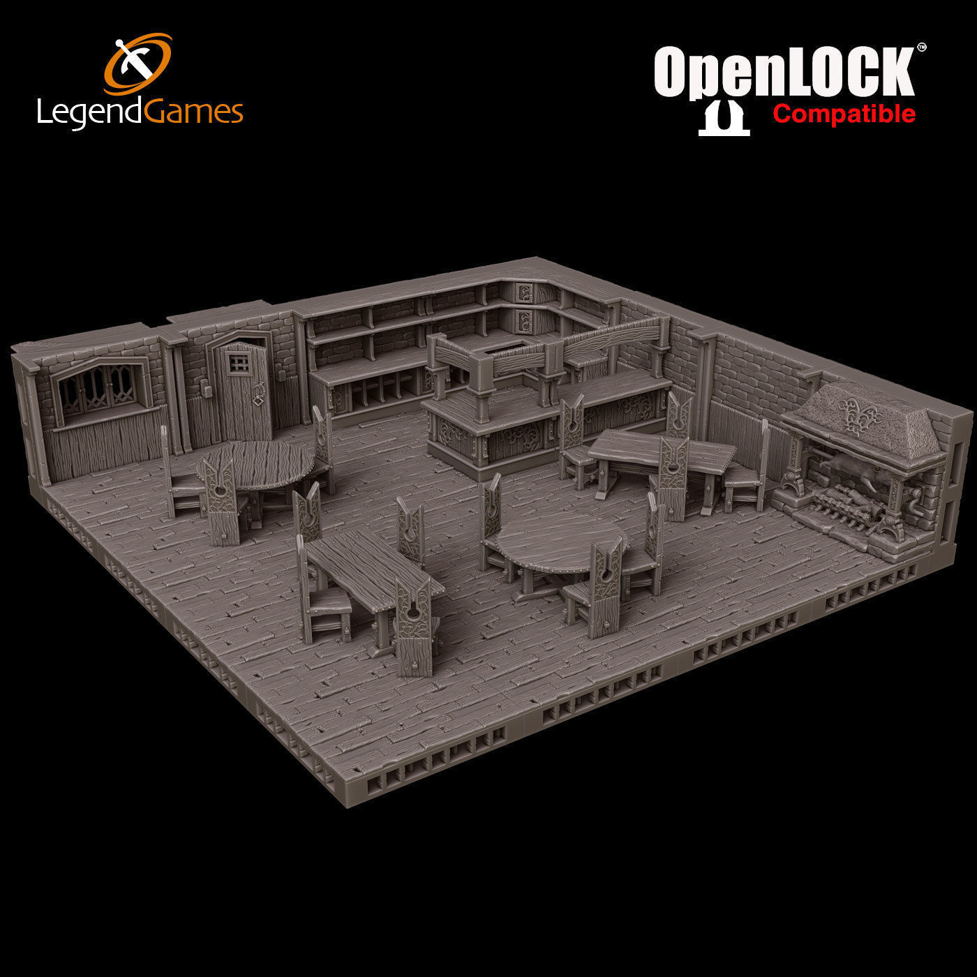 LegendGames OpenLOCK Tavern Set 3D print model_32