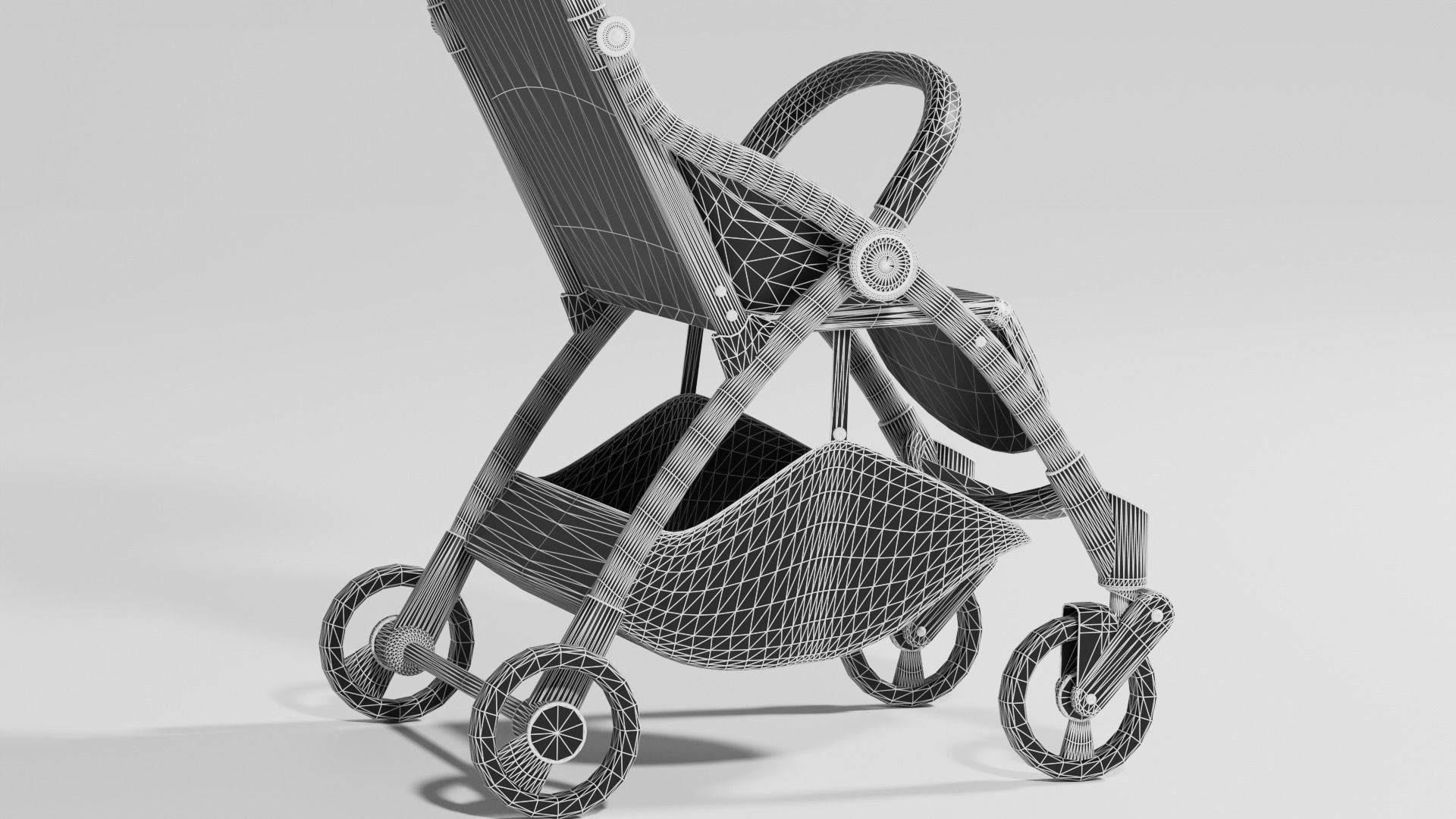 Hamilton R1 Baby stroller buggy set 3 variants collection S Low-poly 3D model_12