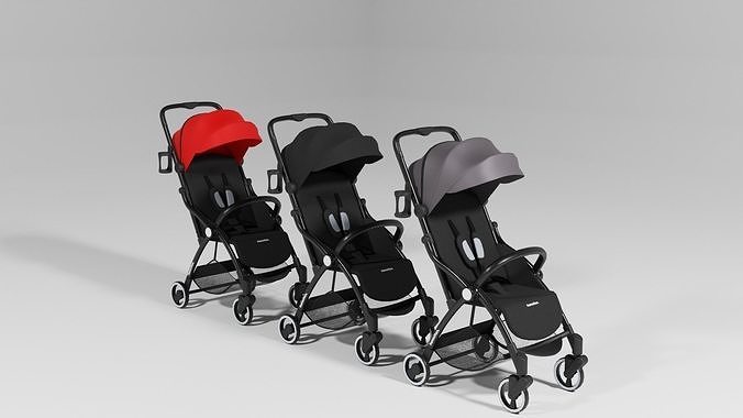 Hamilton R1 Baby stroller buggy set 3 variants collection S Low-poly 3D model
