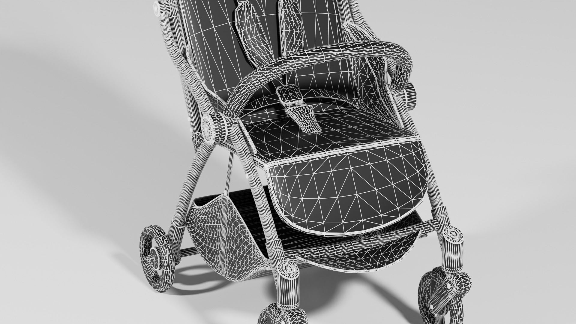 Hamilton R1 Baby stroller buggy set 3 variants collection S Low-poly 3D model_13