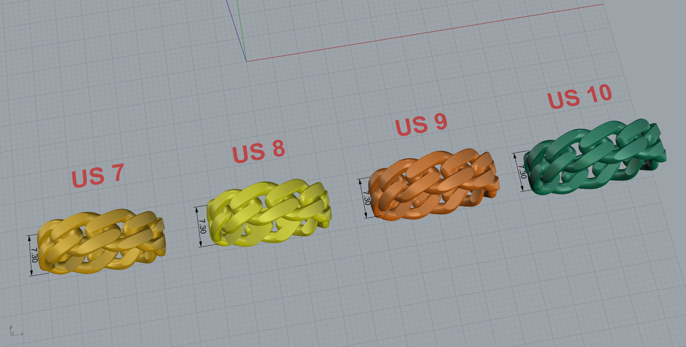 Thin Cuban Ring Option 3 3D print model_14