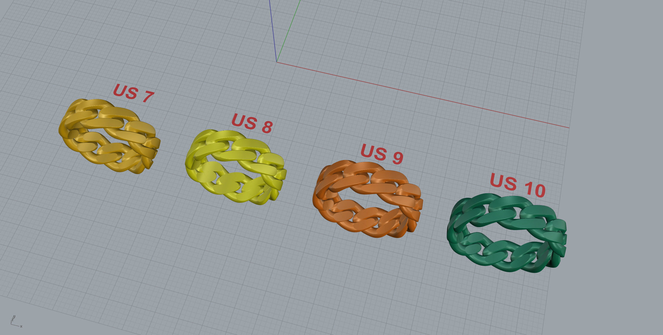 Thin Cuban Ring Option 3 3D print model_11