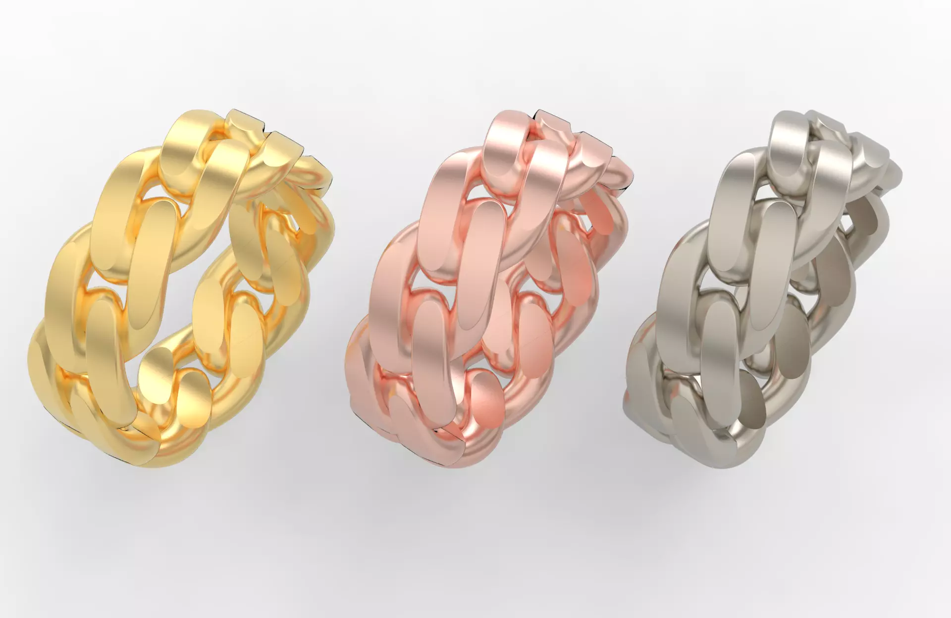 Thin Cuban Ring Option 3 3D print model_0