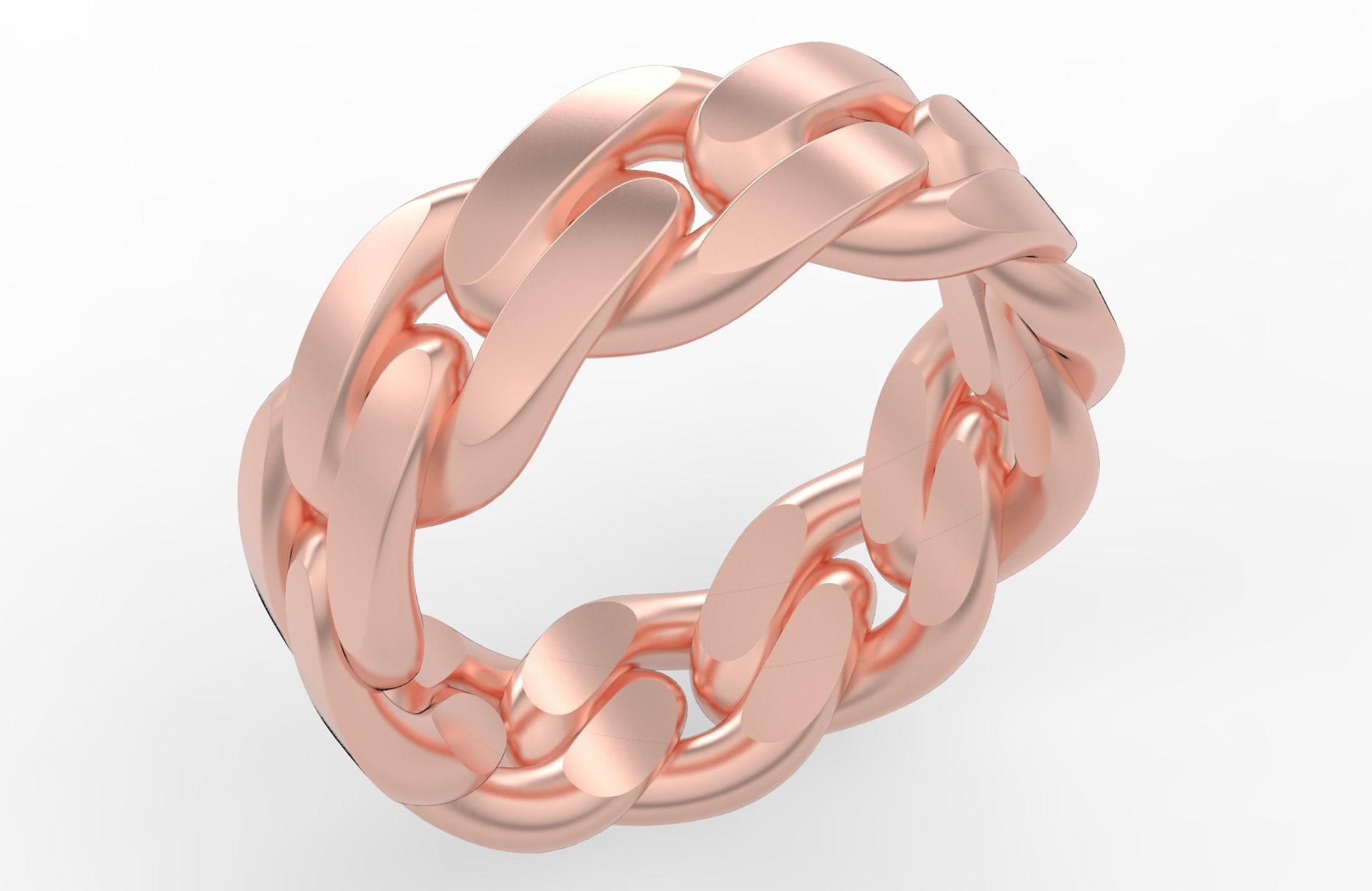 Thin Cuban Ring Option 3 3D print model_2