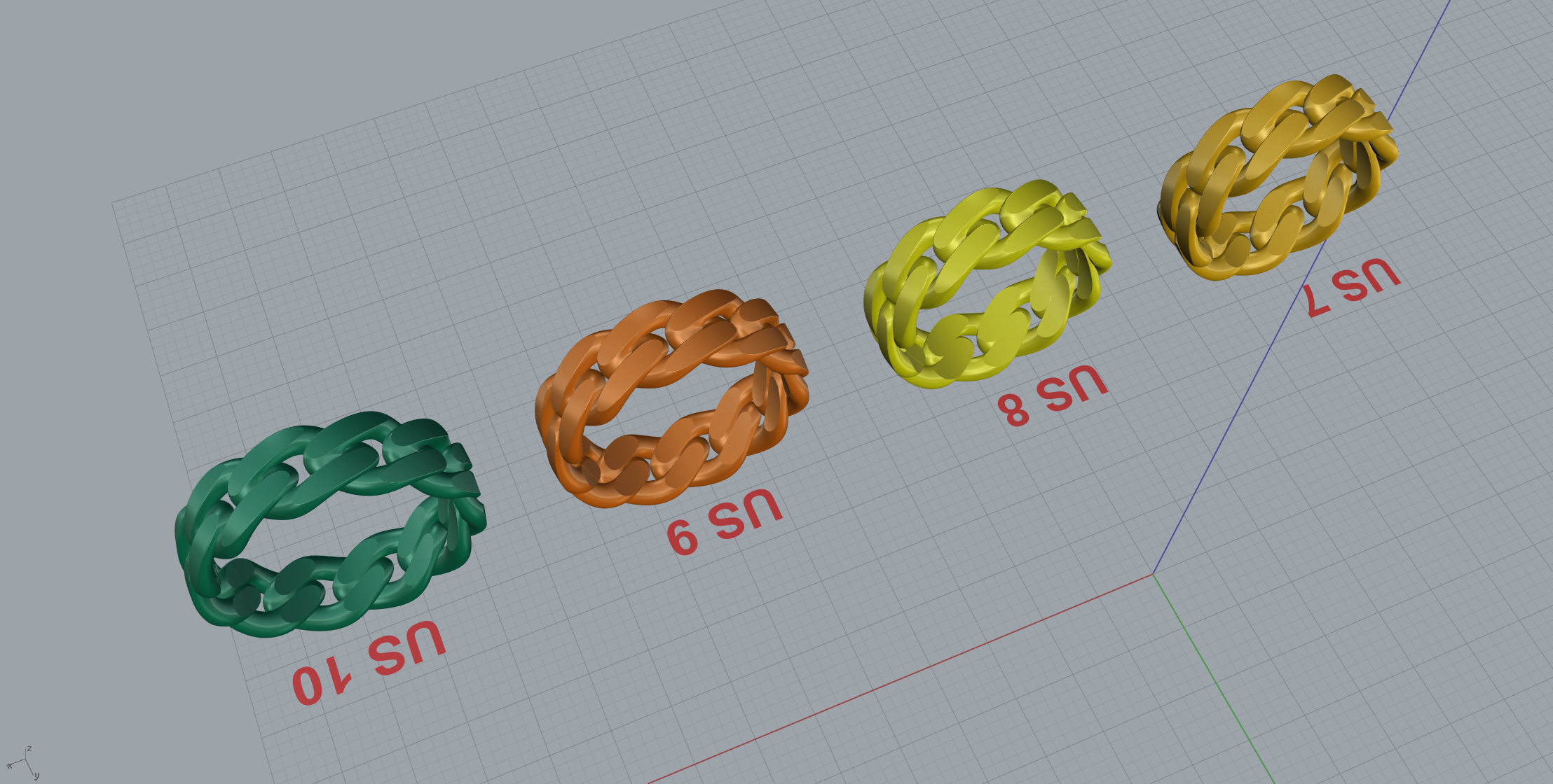 Thin Cuban Ring Option 3 3D print model_13