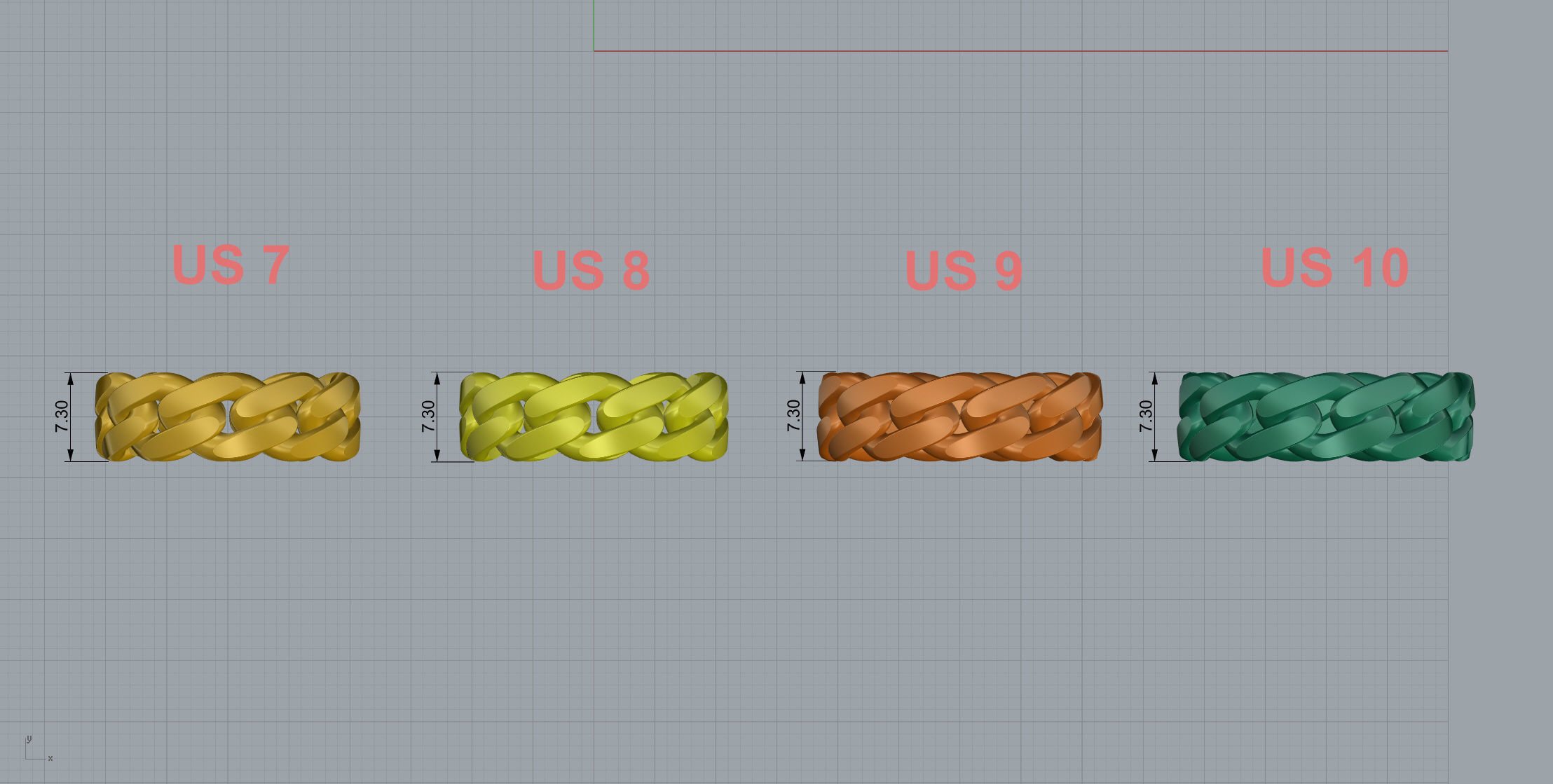 Thin Cuban Ring Option 3 3D print model_15