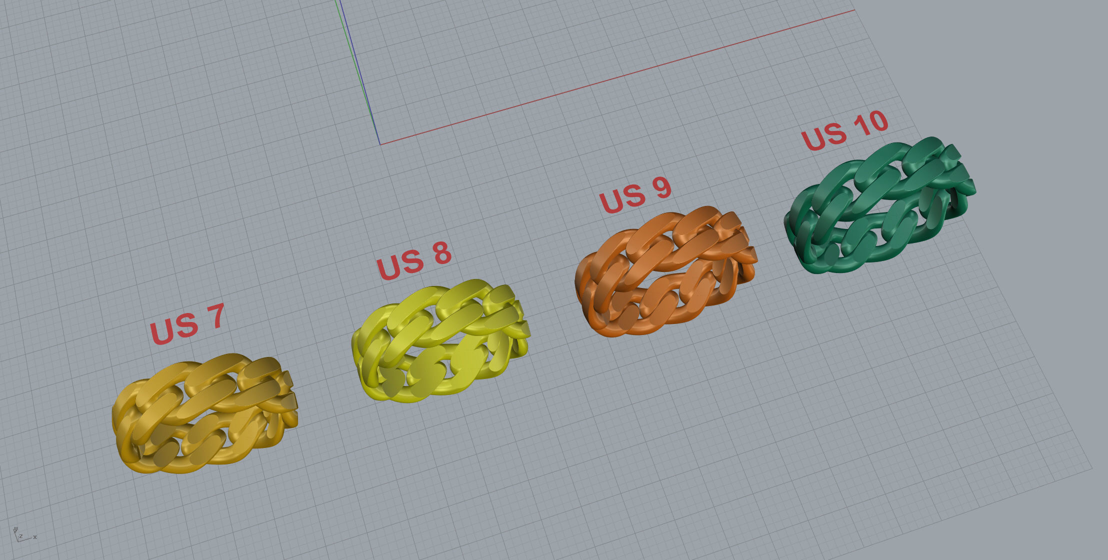 Thin Cuban Ring Option 3 3D print model_5